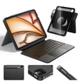 thumbnail image 1 of HOU Rotatable Keyboard Case for iPad Air 11 (M3/M2 2025), Magnetic Detachable Case with Keyboard for iPad Pro 11 (4th/3rd/2nd/1st Gen) and iPad Air (6th/5th/4th Gen) wit, 1 of 9