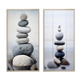 thumbnail image 2 of Designart "Beach Photo Harmonic symmetry II" Coastal Beach Framed Wall Art Set Of 2 - Grey Beach Framed Canvas Set For Living Room Decor, 2 of 7