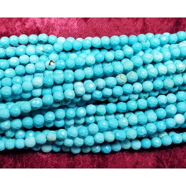4mm Light Blue Howlite Turquoise Faceted Round Beads ForJewelry Making