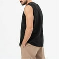 thumbnail image 5 of Rigardu tanks for men mens tank top Men's Fashion Spring And Summer Casual Sleeveless V Neck Solid Color Pullover Undershirt Men's Sports Undershirts Black + XL, 5 of 6