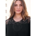 thumbnail image 2 of Roaman's Women's Plus Size Crochet Embellished Swing Ultra Femme Tee, 2 of 6