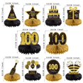 thumbnail image 2 of Gexolenu 10 Piezas 100 Centros De Mesa De Panal De Cumpleaños Oro Negro Saludos A 100 Años Centros De Mesa De Cumpleaños Adornos De Mesa Para Hombres Mujeres Cien Cumpleaños Suministros De Decoracione, 2 of 3