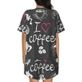 thumbnail image 3 of Rocae I Love Coffee for Two Piece Sleepwear Pajamas Sets for Women Soft Short-Sleeved Pjs with Lounge Shorts XX-Large, 3 of 9