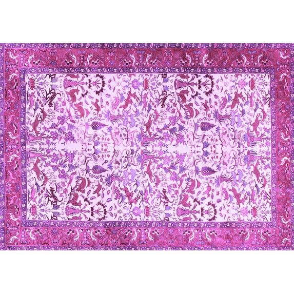 Ahgly Company Indoor Rectangle Animal Purple Traditional Area Rugs, 6' x 9'