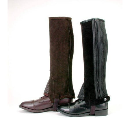 Tough1 Suede Leather Half Chaps Large Black