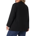 thumbnail image 4 of DARING DIVA Women's Plus Double Breasted with Rolled Blazer 1X Black, 4 of 6