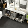thumbnail image 5 of Eviva Aberdeen 84"W x 22"D Gray Double Sink Bathroom Vanity with White Carrara Quartz Vanity Top and Rectangular Undermount Sinks, 5 of 8