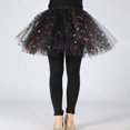 thumbnail image 2 of Wxolcjlv Womens Heart Print Tulle Mini Skirt Elastic Waist Mesh Tutu Skirts, 2 of 6