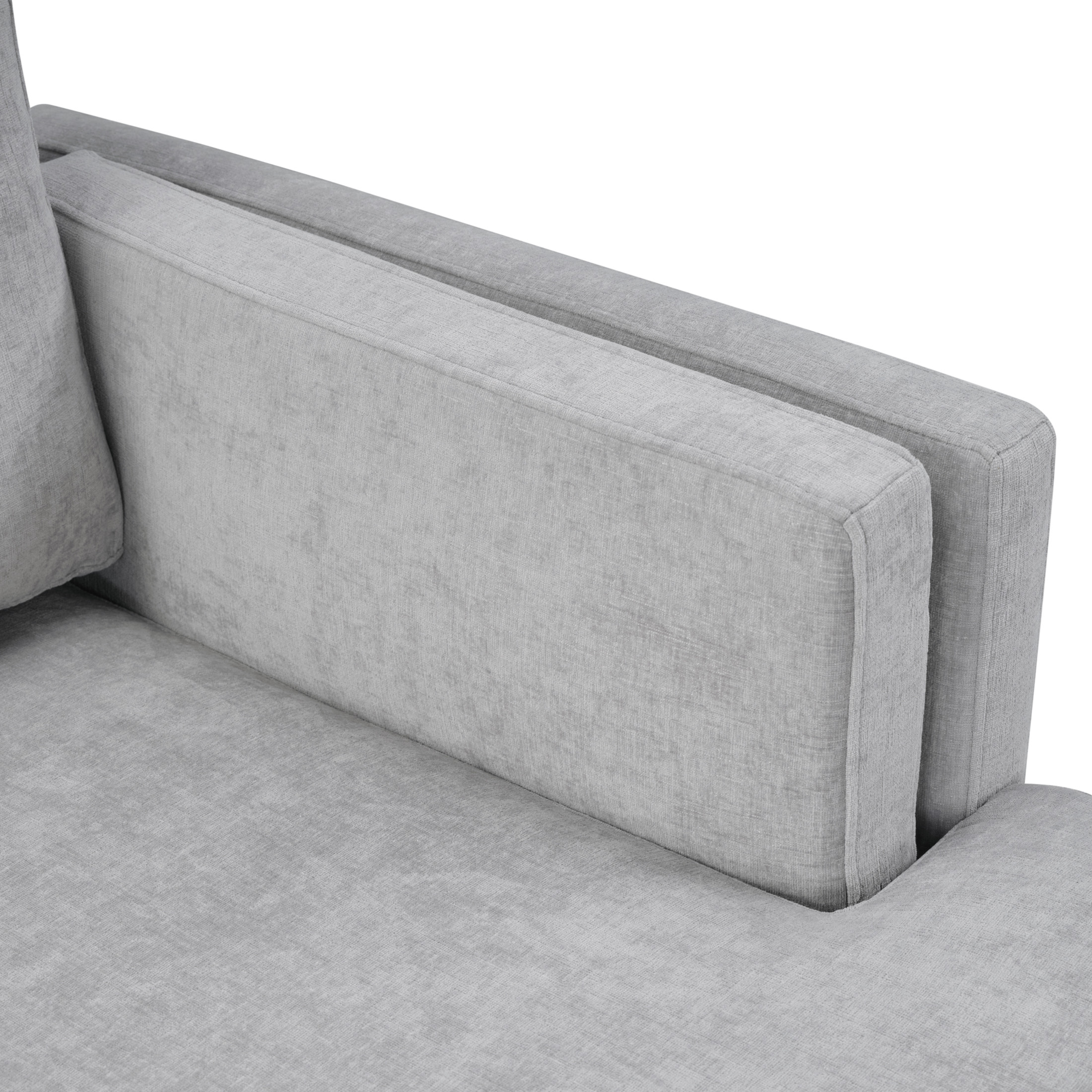 Christopher Knight Home Modern Chaise Lounge Sofa Bed, 53.5" Upholstered Sofa Couch with Armrests, Gray