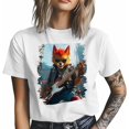 thumbnail image 4 of Camisetas casuales de manga corta con guitarrista de Funky Fox para hombre, camisetas gráficas, 4 of 8