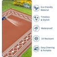 thumbnail image 4 of Memoryfield 9' x 18' Outdoor Rug Waterproof, Reversible Plastic Straw Patio Mat, Portable Rug for Deck, RV, Camping & Balcony, Terracotta & White, 4 of 9