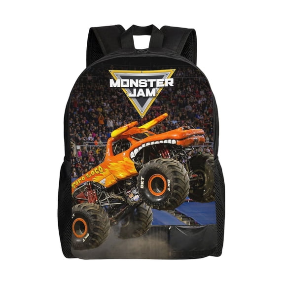 Monster Trucks-Jam Large Backpack Lightweight Laptop Bag Daypack Bookbag Travel Backpack for Men Women