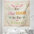 thumbnail image 1 of Grandma Tapestry, Best Granny Words with Bird Silhouettes Leaves and Arrows on Stripes Background, Fabric Wall Hanging Decor for Bedroom Living Room Dorm, 5 Sizes, Multicolor, by Ambesonne, 1 of 1