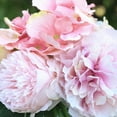 thumbnail image 5 of Enova Home Artificial Flowers Mixed Silk Pink Peony and Roses Fake Flowers Arrangement in Clear Glass Vase for Home Office Wedding Decoration, 5 of 6