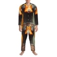 thumbnail image 3 of Balery Colorful Painted Duck Pijama para Hombre de Dos Piezas con Manga Larga, Conjunto de Dormir y Descanso Suave con Bolsillos-Medium, 3 of 4
