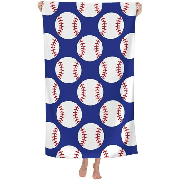 52x32in Baseball Navy Blue Great Beach Towel Quick Dry Bath Towels for Bathroom Soft Sand Free Beach Towels Summer Essentials Travel Swimming Decor Gifts for Men Boys