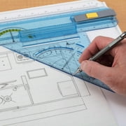 Acurit Technical Drawing Board - Portable Drafting Table with Multi-Tool Kit, Break-Resistant Plastic, Straight-Edge Lock Mechanism, Transparent Ruler, Protractor, Clamping Rail - 14.5x19.75