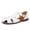 White, variant on Closed Toe Gladiator Sandals for Men 2026 Fashion Casual Openwork Leather Buckles Ankle Strap Low Heels Fisherman Dress Shoes Summer White Size 9