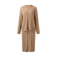 thumbnail image 3 of Vestido de punto, traje de dos piezas, suéter y falda de punto midi, conjunto de 2 piezas ajustado, vestido midi, vestido de suéter de cuello alto, conjunto de vestido de punto, vestido, 3 of 5