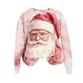 thumbnail image 2 of Womens Tops Plus Size Christmas Printed Long Sleeve Round Neck Print Loose Sweatshirt Pink M, 2 of 4
