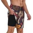 thumbnail image 2 of Gukieu Forest Wild Mushroom Print Men's Double Layer Sports Swim Trunks, Quick Dry Adjustable Waist Swim Shorts Swimwear-Large, 2 of 6