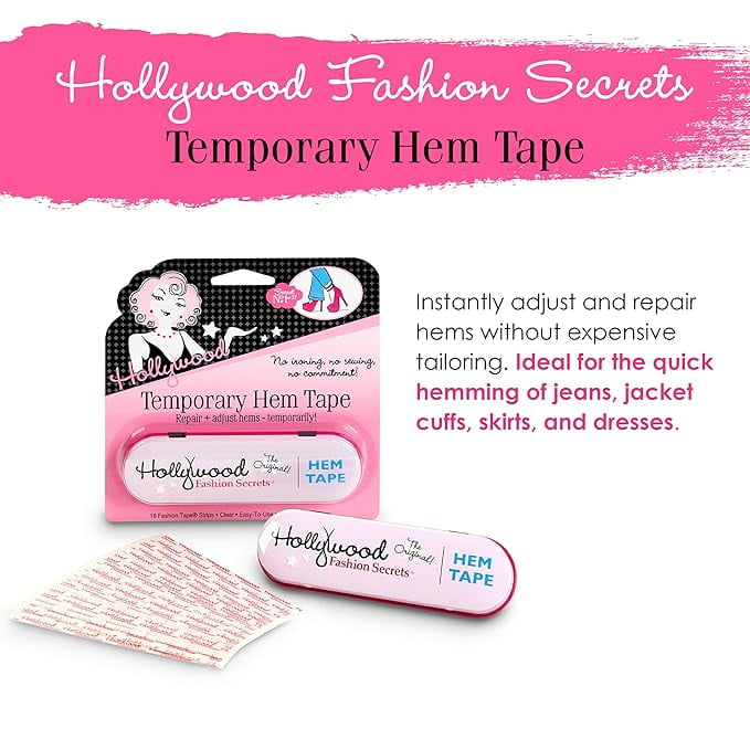 hem tape for dress Iron-on Hem Clothing Tape 2 Rolls Adhesive Hem Tape 1 Inch x 5.5 Yards Pants Fabric Tape No Sew Iron on Hemming Tape Fabric Fusing Tape Roll for