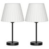 Black  Contemporary Modern Bedside Table Lamp, Set of 2 Lamps by Haitral