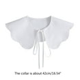 thumbnail image 5 of Aellinatey Korean Women False Collar Shawl Scalloped Wave Trim White Half Shirt Capelet, 5 of 11