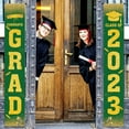 LKWLPD Graduation Banner Class of 2025 Grad Porch Banner Sign Black Gold Graduation Cap Diploma