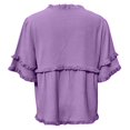 thumbnail image 4 of HCYSFG Womens Fringe Blouses Round Neck Short Ruffle Sleeve Empire Waist Relaxed Fit Peplum Shirts Boho Summer Tops, 4 of 6