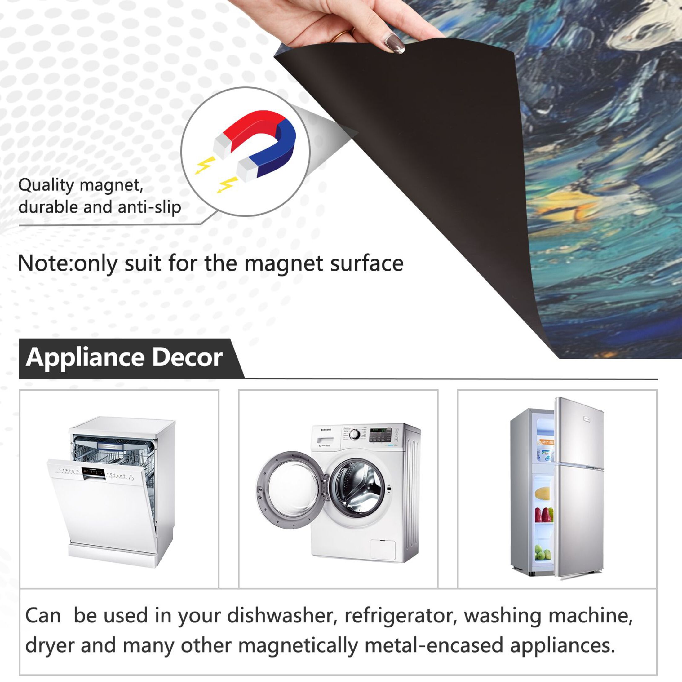 Dishwasher Magnetic Sticker 23x26 Inch Refrigerator Magnetic Sticker Washing Machine Magnetic Sticker Kitchen Panel Magnetic Sticker Home Decor Beautiful White Tiger