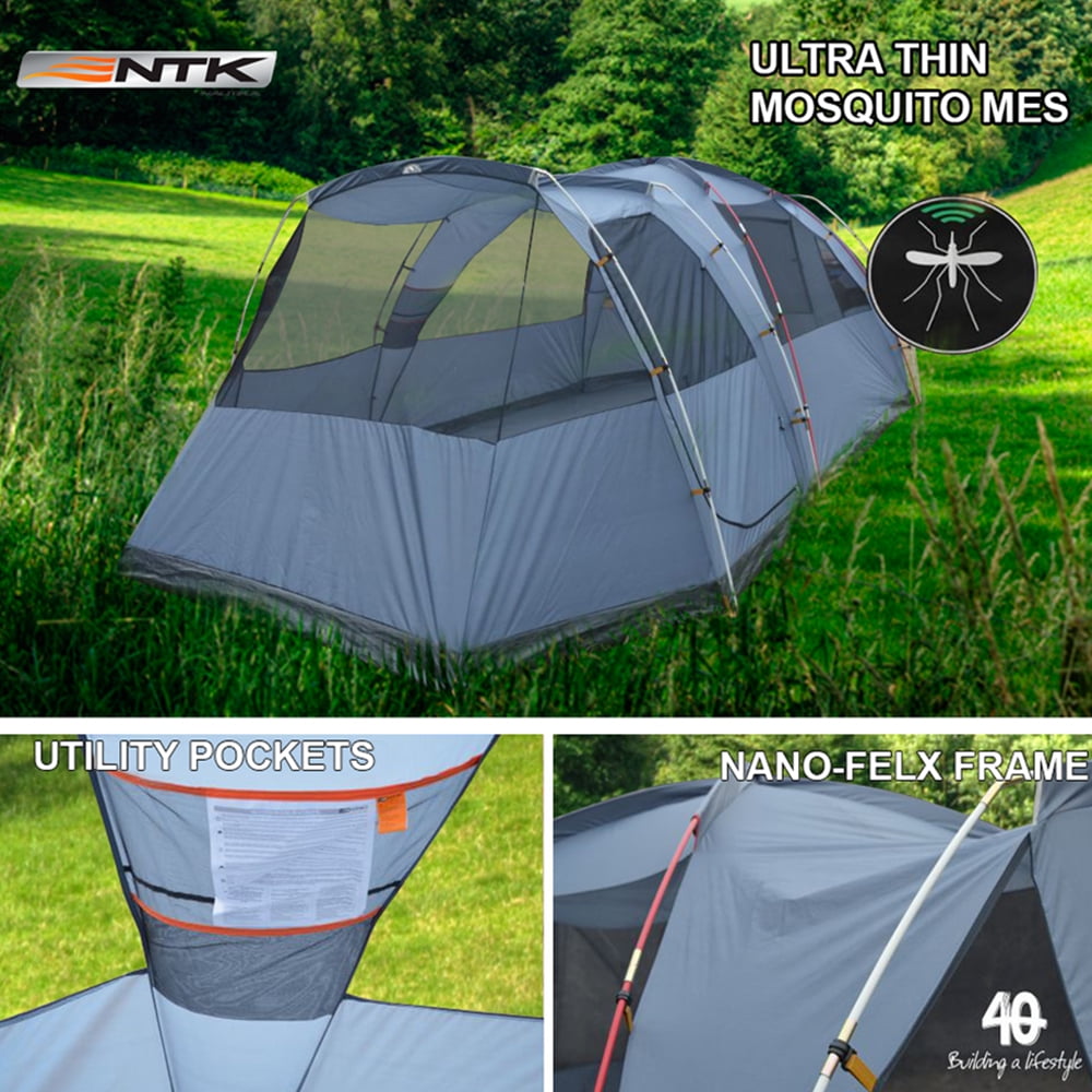 NTK Super Arizona GT up to 12 Person 20.6 by 10.2 by 6.9 Height Foot Sport  Family XL Camping Tent 100% Waterproof 2500mm Tent