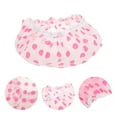 thumbnail image 3 of Unique Bargains 1 Pc Reusable Dots Single Layer Shower Cap for Shower Pink PEVA, 3 of 7