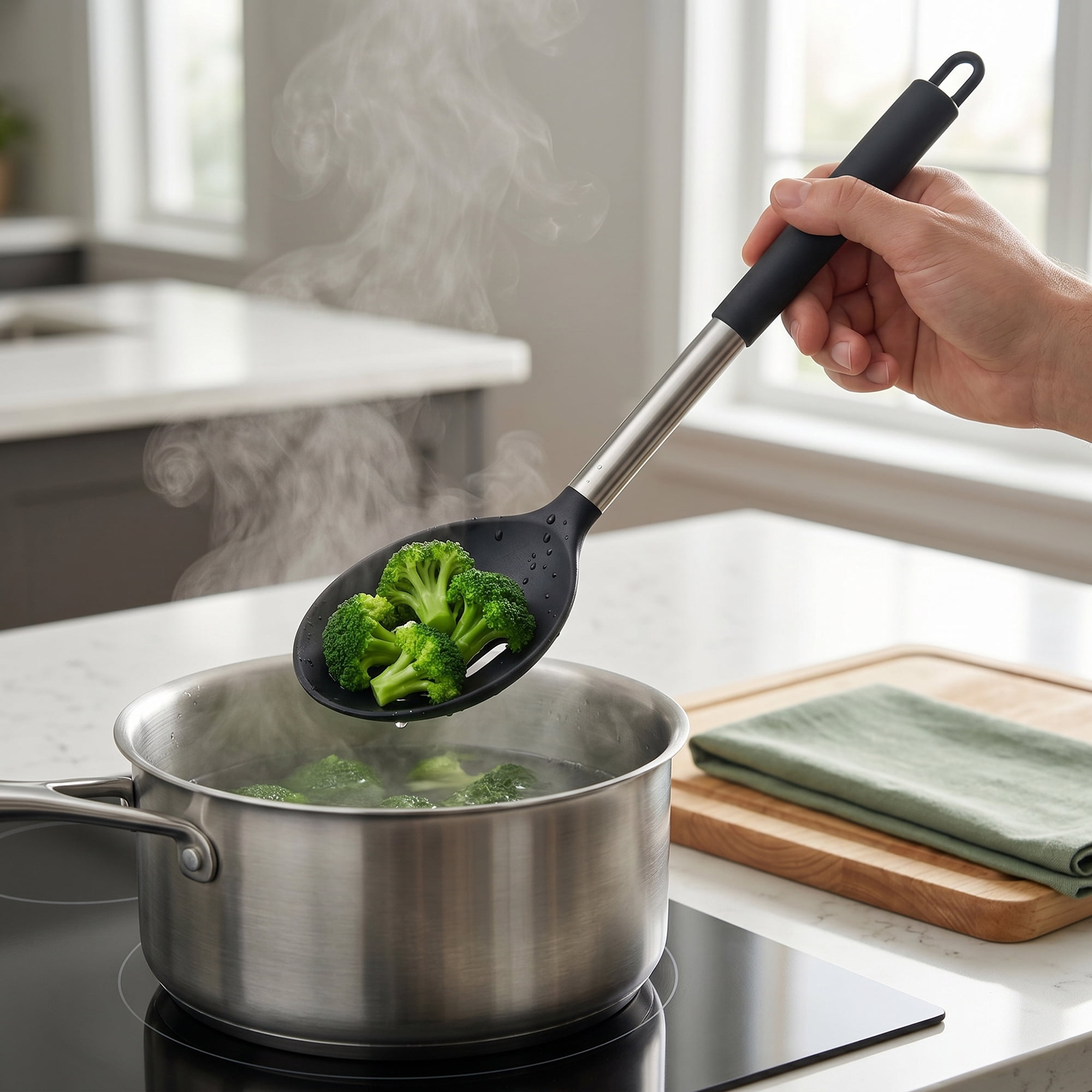 Unique Bargains 3Pcs Silicone Non Stick Cookware Cooking Utensil Set Black