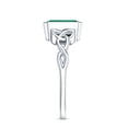 thumbnail image 3 of Rosec Jewels Created Emerald Solitaire Ring with Diamond for Women - Celtic Knot Ring (6X8 mm), 14K White Gold, US 12.50, 3 of 8