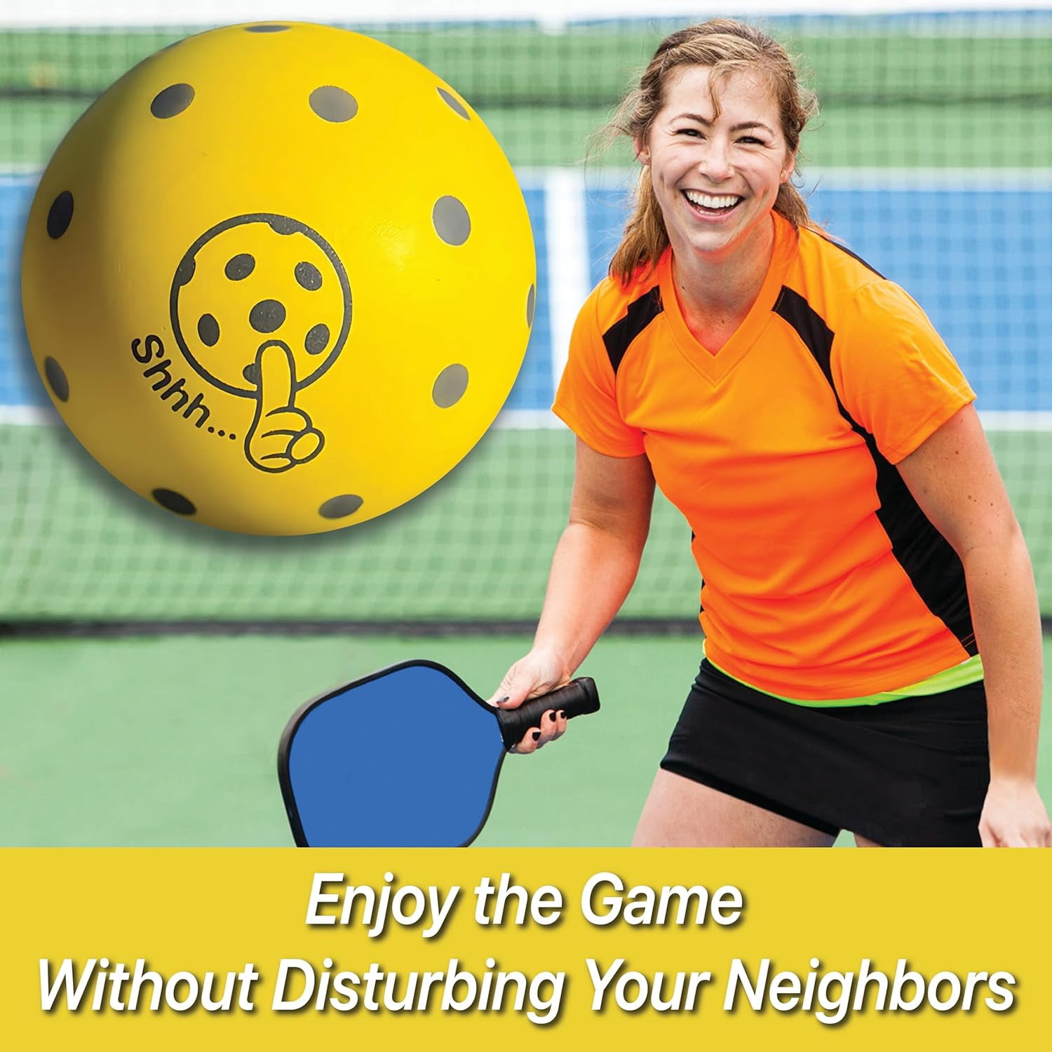 Boomer Quiet Foam Pickleballs for Practice, Low Noise Training Balls for Indoor or Outdoor Play, Durable Foam Design (pack of 6)