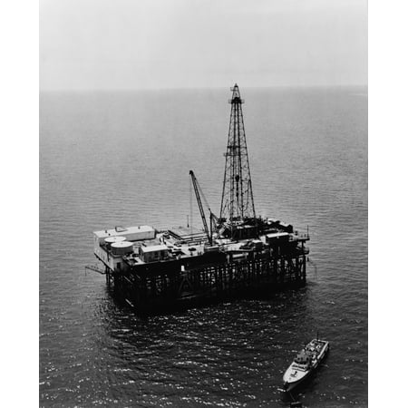 Humble Oil & Refining Company Offshore Drilling Platform In The Gulf Of Mexico