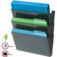 thumbnail image 3 of Deflecto Sustainable DocuPocket Letter Black-3 pocket 50% Recycled Content 3 Pocket(s) - 7" Height x 13" Width x 4" Depth - Recycled - Black - Plastic - 3 / Set, 3 of 4