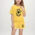 thumbnail image 2 of BXSRUTA Boys and Girls 2 Piece Outfit Sets Soft Breathable Summer Casual Round Neck Short Sleeve T-Shirt with Elastic Waist Shorts, 2 of 8