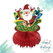 Assorted 3D Christmas Honeycomb Paper Lantern Decoration Set,Celling Hanging Tissue Father Christmas for Holiday Santa Claus XMAS Party Banner Supply