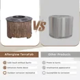 thumbnail image 2 of Afterglow Smokeless Fire Pit, 20.5" Round Wood Burning Stainless Steel Top and TerraFab Material Base,Firepit with Weather Cover Perfect for Outdoor Patio Garden, Woodgrain Brown, 2 of 6