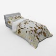 thumbnail image 3 of Ambesonne Floral Bedding Set 4 Pcs, Swirled Petals Leaves, Queen, Cream Redwood White, 3 of 3