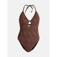 thumbnail image 5 of No Boundaries Warm Chocolate Crochet One Piece Swimsuit, Women's, 5 of 5