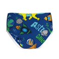 thumbnail image 2 of Pofeuu Dinosaur In Space Print Boy's Briefs Toddler Boys' Underwear, Organic Cotton, Comfort Briefs-Medium, 2 of 7