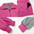 thumbnail image 5 of Men's Womens Long Sleeve Stand Collar Scrub Jacket Medical Uniform Multi Pocket Thick Warm Easy Care Pink XL, 5 of 5