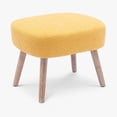 thumbnail image 4 of WestinTrends 21" Wide Square Upholstered Cushion Ottoman Foot Stool, Mustard, 4 of 10