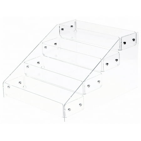 Plymor Clear Acrylic 4-Level Countertop Display Tray, 12.375" W x 15.75" D x 8.75" H