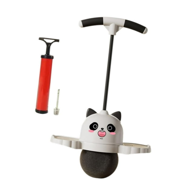 koolsoo Panda Shape Pogo Ball with Handle Exercise Pogo Stick for Playground Fitness White