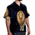 thumbnail image 2 of Leo Constellation Men's Spread Collar Tops, Casual Button Down Shirts for Summer Beach, Printed Short Sleeve Shirts - Unisex, 2 of 6