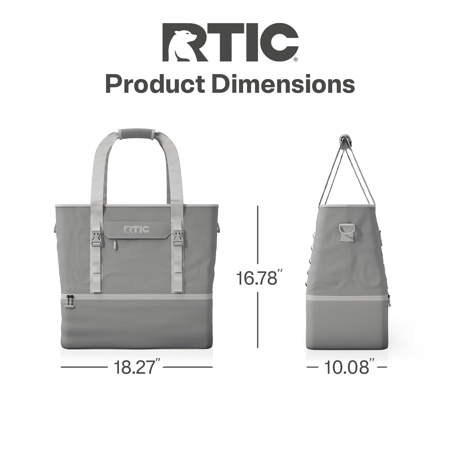 RTIC 24-Can, 25 Ltr, 2-in-1 Chillout Bag, Hybrid Cooler Bag with Cooler Compartment, Grey